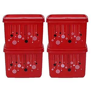 kuber industries plastic 2 pieces multipurpose storage container set 1000 ml green - ctktc23271