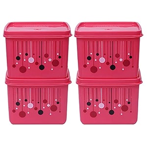 kuber industries plastic 2 pieces multipurpose storage container set 1000 ml green - ctktc23271