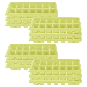 kuber industries plastic ice cube tray set with 14 section- pack of 12 green-hs43kubmart25765