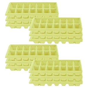 kuber industries plastic ice cube tray set with 14 section- pack of 12 green-hs43kubmart25765