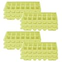 Kuber Industries Plastic Ice Cube Tray Set with 14 Section- Pack of 12 (Green)-HS43KUBMART25765