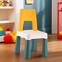 Kuber Industries Plastic Kids Chair for 2 to 5 Years | Lightweight Toddler Chair for Sitting &amp; Studying | Up to 45 kg Weight Capacity | Ideal for Home, Preschool &amp; Activity Rooms | Yellow &amp; Green