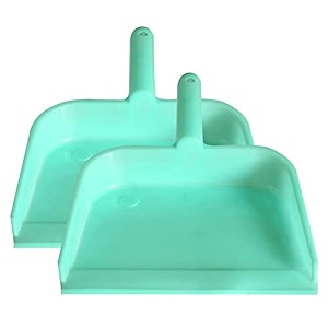kuber industries plastic lightweight 1034 dustpan with comfort grip handle for easy sweep broom pack of 2 green