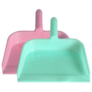 kuber industries plastic lightweight 1034 dustpan with comfort grip handle for easy sweep broom pack of 2 pink amp green