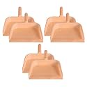 Kuber Industries Plastic Lightweight 10" Dustpan With Comfort Grip Handle for Easy Sweep Broom, Pack of 6 (Light Pink)