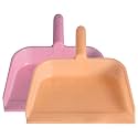 Kuber Industries Plastic Lightweight 10" Dustpan With Comfort Grip Handle for Easy Sweep Broom, Pack of 2 (Pink & Light Pink)