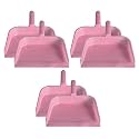 Kuber Industries Plastic Lightweight 10" Dustpan With Comfort Grip Handle for Easy Sweep Broom, Pack of 6 (Pink)