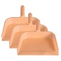 Kuber Industries Plastic Lightweight 10" Dustpan With Comfort Grip Handle for Easy Sweep Broom, Pack of 3 (Light Pink)