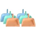Kuber Industries Plastic Lightweight 10" Dustpan With Comfort Grip Handle for Easy Sweep Broom, Pack of 6 (Blue &amp; Green &amp; Light Pink)