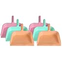 Kuber Industries Plastic Lightweight 10" Dustpan With Comfort Grip Handle for Easy Sweep Broom, Pack of 6 (Pink & Green & Light Pink)