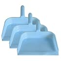 Kuber Industries Plastic Lightweight 10" Dustpan With Comfort Grip Handle for Easy Sweep Broom, Pack of 3 (Blue)