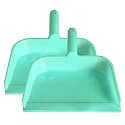 Kuber Industries Plastic Lightweight 10" Dustpan With Comfort Grip Handle for Easy Sweep Broom, Pack of 2 (Green)