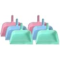 Kuber Industries Plastic Lightweight 10" Dustpan With Comfort Grip Handle for Easy Sweep Broom, Pack of 6 (Pink &amp; Blue &amp; Green)