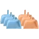 Kuber Industries Plastic Lightweight 10" Dustpan With Comfort Grip Handle for Easy Sweep Broom, Pack of 6 (Blue & Light Pink)