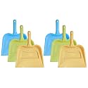 Kuber Industries Plastic Lightweight 12" Dustpan with Comfort Grip Handle for Easy Sweep Broom, Pack of 6 (Cream &amp; Green &amp; Blue)