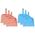 Kuber Industries Plastic Lightweight 12" Dustpan with Comfort Grip Handle for Easy Sweep Broom, Pack of 6 (Pink &amp; Blue)