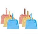 Kuber Industries Plastic Lightweight 12" Dustpan with Comfort Grip Handle for Easy Sweep Broom, Pack of 6 (Blue &amp; Cream &amp; Pink)