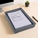 Kuber Industries Plastic 3 Pieces Solitaire Stationary Office Documents/Papers/Letters/folders Holder Desk Organizer Tray (Coffee),CTKTC043768