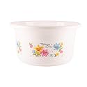 Kuber Industries Plastic Tub | Bath Tub of Bathing &amp; Washing | Tub for Bathroom | Bathtub for Baby | Flower Print Water Tub | 25 LTR | White