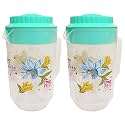 Kuber Industries Polka Dots Design Plastic 2 Pieces Drinking Water Jug 2400 ML (Blue)