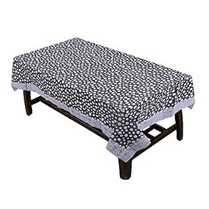kuber industries polka dots print table cloth 4 seaterwaterproof center table covertable protector for indoor amp outdoor 60x40 grey