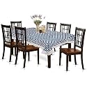 Kuber Industries Polka Dots Print Table Cloth 6 Seater|Waterproof Dining Table Cover 6 Seater|Table Protector for Indoor &amp; Outdoor 90x60 (Blue)