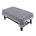 Kuber Industries Polka Dots Print Table Cloth 4 Seater|Waterproof Center Table Cover|Table Protector for Indoor &amp; Outdoor 60x40 (Grey)