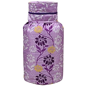 kuber industries polyester floral print waterproof and dustproof cylinder cover for home amp kitchen purple