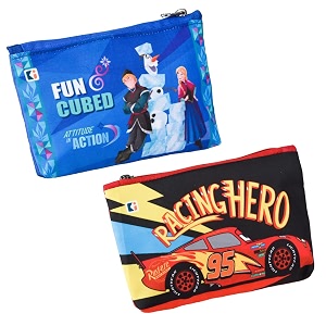 kuber industries pack of 2 pencil pouch  square stationary pouch  pen-pencil box for kids  school geometry pouch  pencil utility bag  disney pencil organizer  blue amp red