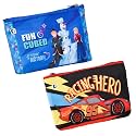 Kuber Industries Pack of 2 Pencil Pouch | Square Stationary Pouch | Pen-Pencil Box for Kids | School Geometry Pouch | Pencil Utility Bag | Disney Pencil Organizer | Blue & Red