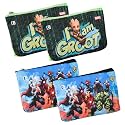 Kuber Industries Pack of 4 Pencil Pouch | Square Stationary Pouch | Pen-Pencil Box for Kids | School Geometry Pouch | Pencil Utility Bag | Marvel Pencil Organizer | Green & Black