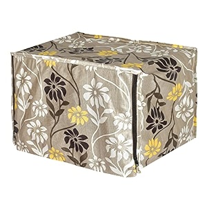 kuber industries polyster flower printed microwave oven cover dustproof machine protector cover20 ltr brown-hs43kubmart25912 standard