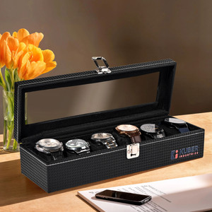 kuber industries premium faux leather wrist organiser watch box