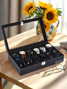kuber industries premium faux leather wrist organiser watch box