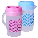 Kuber Industries Printed Plastic Water Jug with Lid, 2Ltr, Pack of 2 (Pink &amp; Blue)