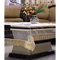 Kuber Industries PVC 4 Seater Transparent Centre Table Cover - Gold,Multicolour,VARC0802