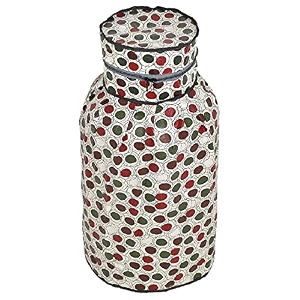 kuber industries pvc circle print waterproof and dustproof cylinder cover for home amp kitchen cream