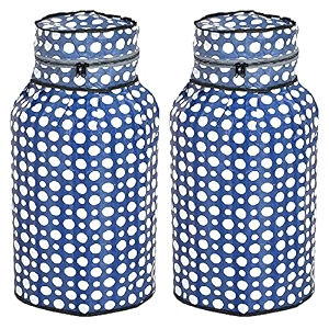 kuber industries pvc circle print waterproof and dustproof cylinder cover for home amp kitchen cream