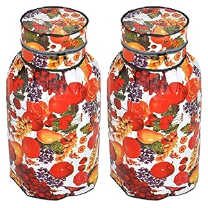 kuber industries pvc fruits print waterproof and dustproof cylinder cover for home amp kitchen pack of 2 red