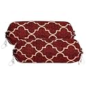 Kuber Industries Quatrefoil Print Bolster Cover with Drawstring|Round Bedside Long Pillow Cover|Dewan Pillow Cover Set 16 x 32 |Bolster Cover Set of 2 (Red)