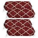Kuber Industries Quatrefoil Print Bolster Cover with Drawstring|Round Bedside Long Pillow Cover|Dewan Pillow Cover Set 16 x 32 |Bolster Cover Set of 4 (Red)