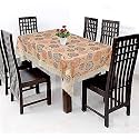 Kuber Industries Rangoli Print Table Cloth 6 Seater|Waterproof Dining Table Cover 6 Seater|Table Protector for Indoor &amp; Outdoor 90x60 (Brown)