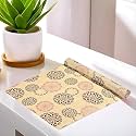 Kuber Industries Geometric Rangoli Printed Standard Shelf Liners for Kitchen Shelves|Water Proof Dustproof|5 MTR Roll &amp; Easy to Cut|Size 500 X 45 CM (Sand),Standard,49KM0394,Polyvinyl Chloride, Beige
