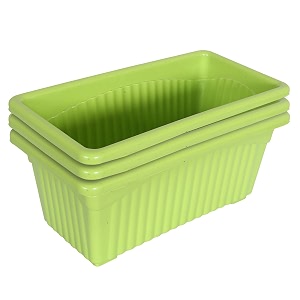 kuber industries rectangular jupiter plastic window potflower planter for home amp balconygarden 14 inches pack of 3 green
