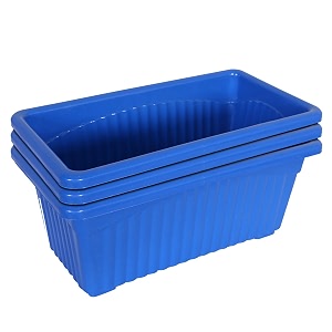 kuber industries rectangular jupiter plastic window potflower planter for home amp balconygarden 14 inches pack of 3 blue