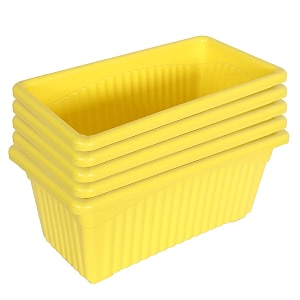 kuber industries rectangular jupiter plastic window potflower planter for home amp balconygarden 14 inches pack of 5 yellow