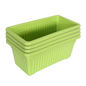 kuber industries rectangular jupiter plastic window potflower planter for home amp balconygarden 14 inches pack of 4 green