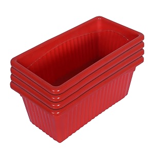 kuber industries rectangular jupiter plastic window potflower planter for home amp balconygarden 14 inches pack of 4 red
