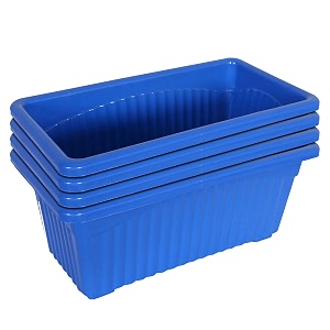 kuber industries rectangular jupiter plastic window potflower planter for home amp balconygarden 14 inches pack of 4 blue