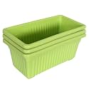 Kuber Industries Rectangular Jupiter Plastic Window Pot|Flower Planter for Home &amp; Balcony,Garden 14 Inches Pack of 3 (Green)